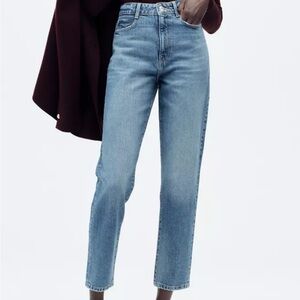 Zara HIGH-WAIST MOM Straight Leg Jeans Sz 8